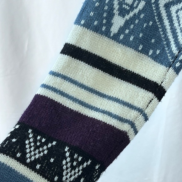 Longline Knit Cardigan Sweater Duster Geometric Aztec Boho Southwestern purple - Picture 8 of 11